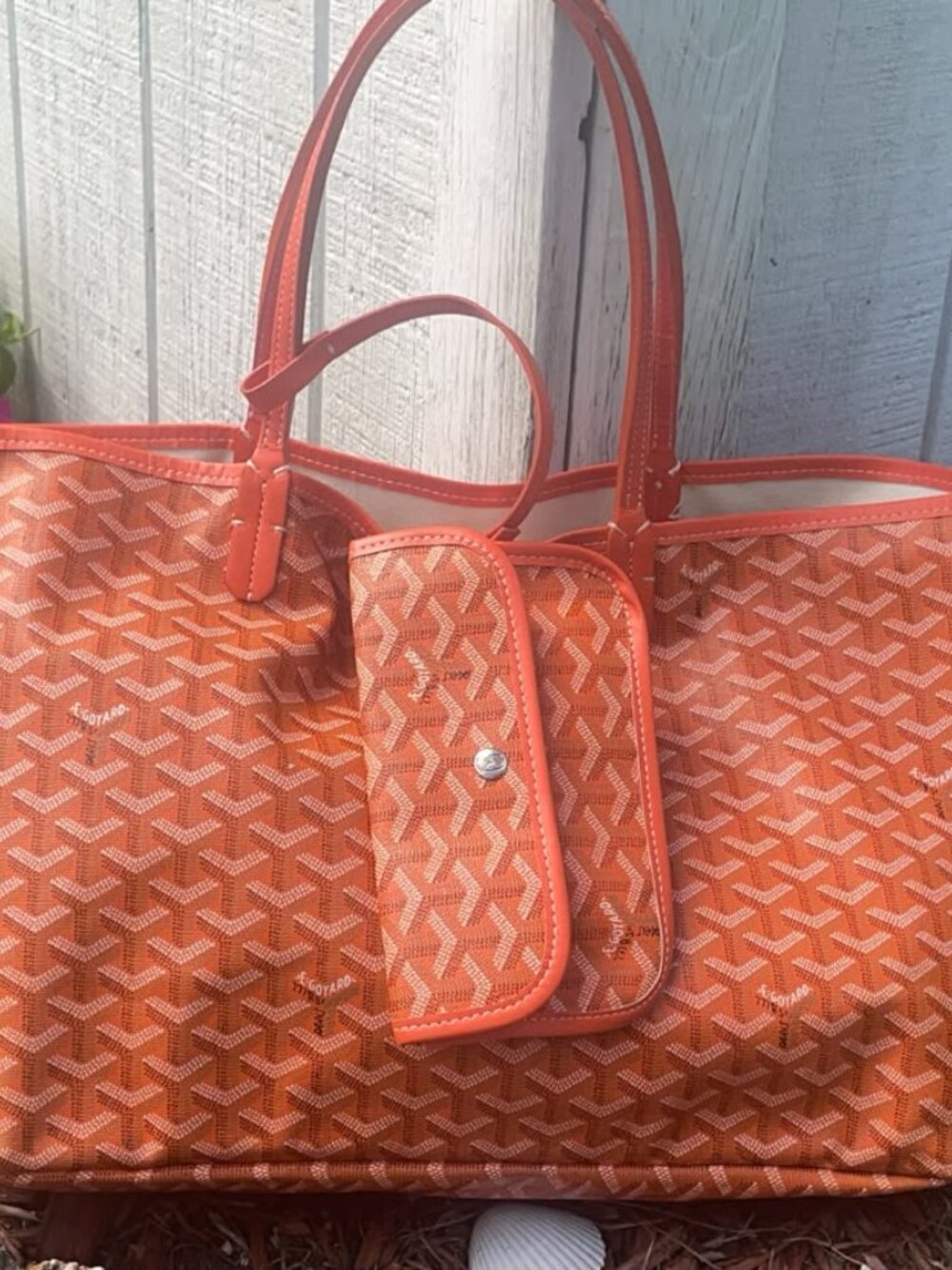 Goyard Goyardine Saint Louis Orange Tote Like New